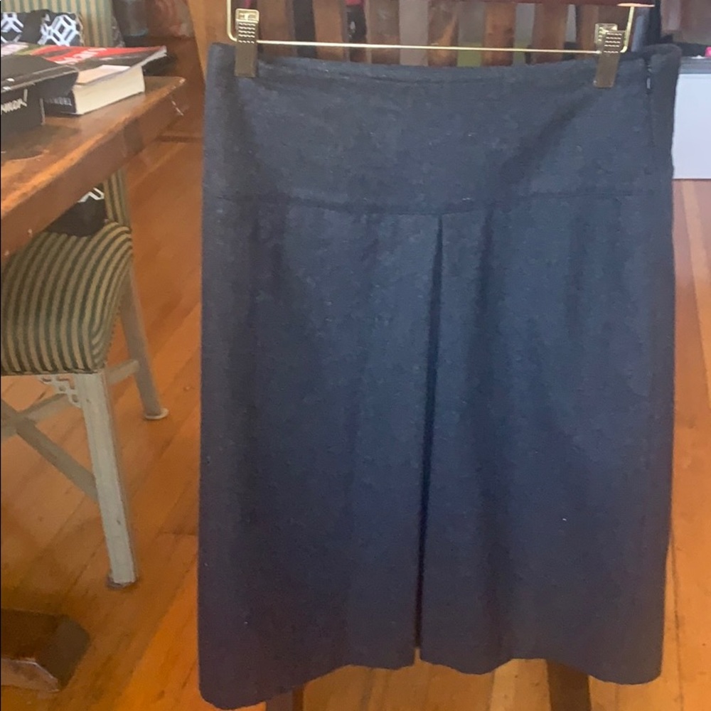 Dark Gray Wool Blend Skirt | Medium